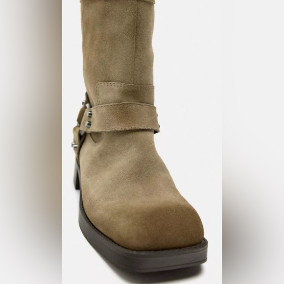 Zara New with Tags Suede Biker Ankle Boots size 10. Please look at pictures. - Picture 8 of 15